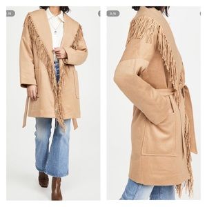 Divine Heritage Fringe Wool Coat